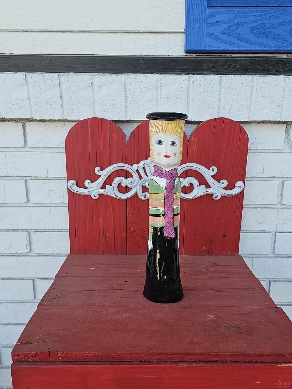 ●●GANZ Hand-Painted Figurine Ceramic Vase /Candleholder "VANESSA" GUC●●